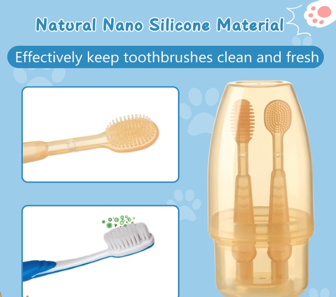 Tiny canine dental care- Nano silicon toothbrush.