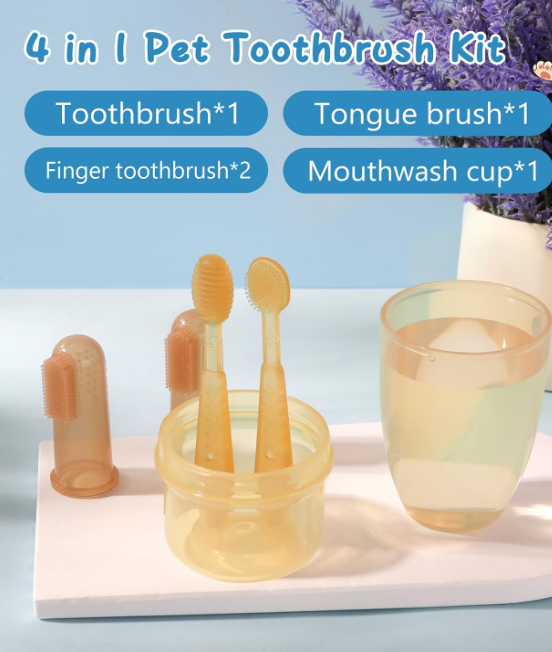 Tiny canine dental care- Nano silicon toothbrush.